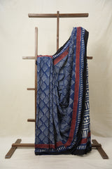 Navy Blue HBP Modal Silk Saree - SRNBHBPMSS469