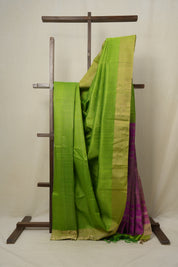 Parrot Green Raw Silk Saree - SRPGRSS818