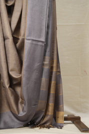 Grey Tussar Silk Saree - SRGTSS1611