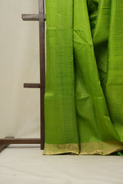 Parrot Green Raw Silk Saree - SRPGRSS818