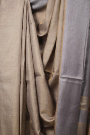Grey Tussar Silk Saree - SRGTSS1611