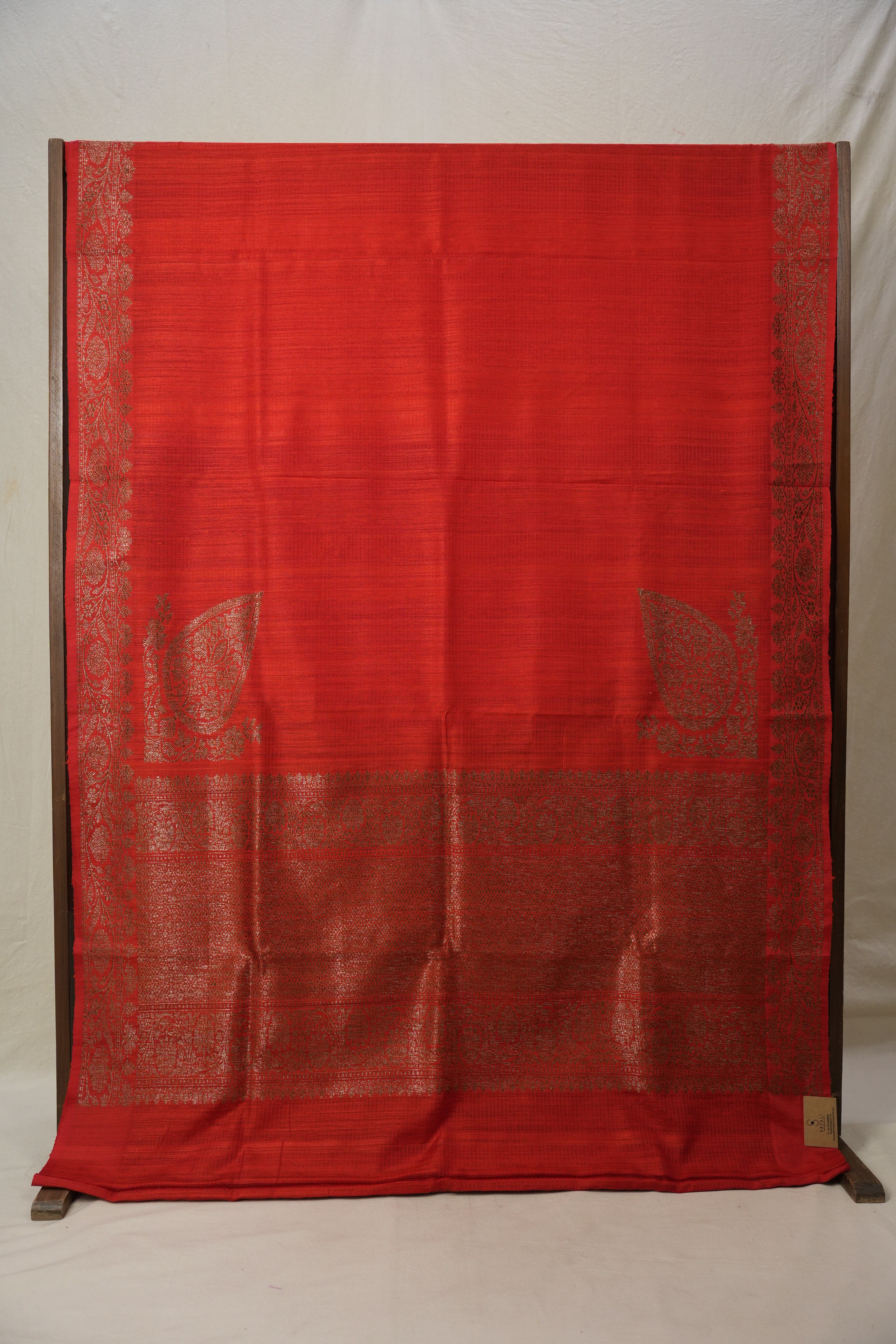 Scarlet Red Tussar Banarasi Silk Saree - SRSRBSS831