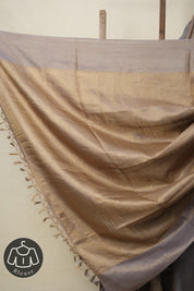 Grey Tussar Silk Saree - SRGTSS1611