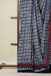 Deep Blue HBP Modal Silk Saree - SRDBHBPMSS471