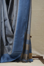 Blue Tussar Silk Saree - SRBTSS1613