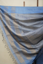 Blue Tussar Silk Saree - SRBTSS1613
