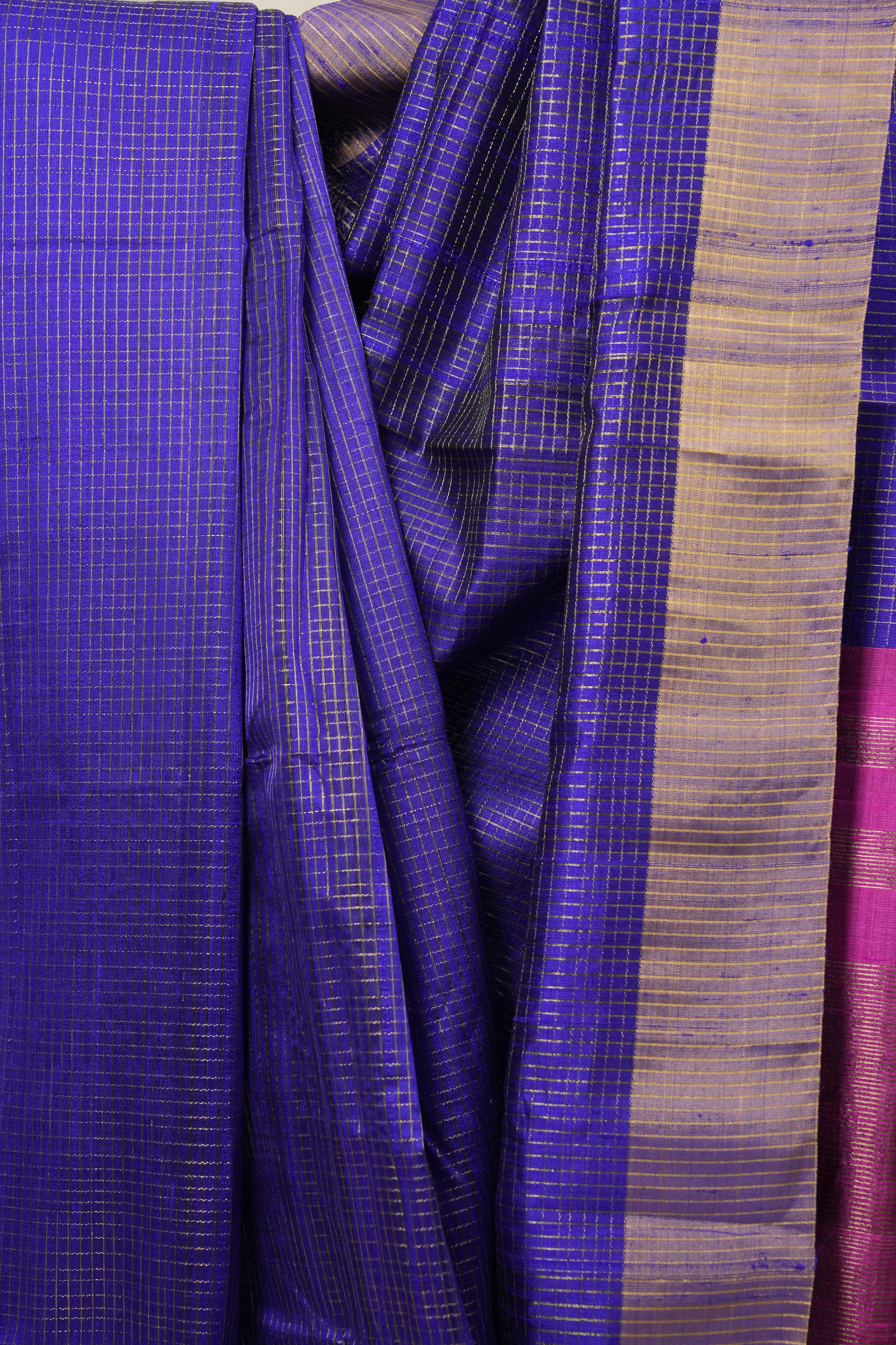 Blue Raw Silk Saree - SRBRSS813