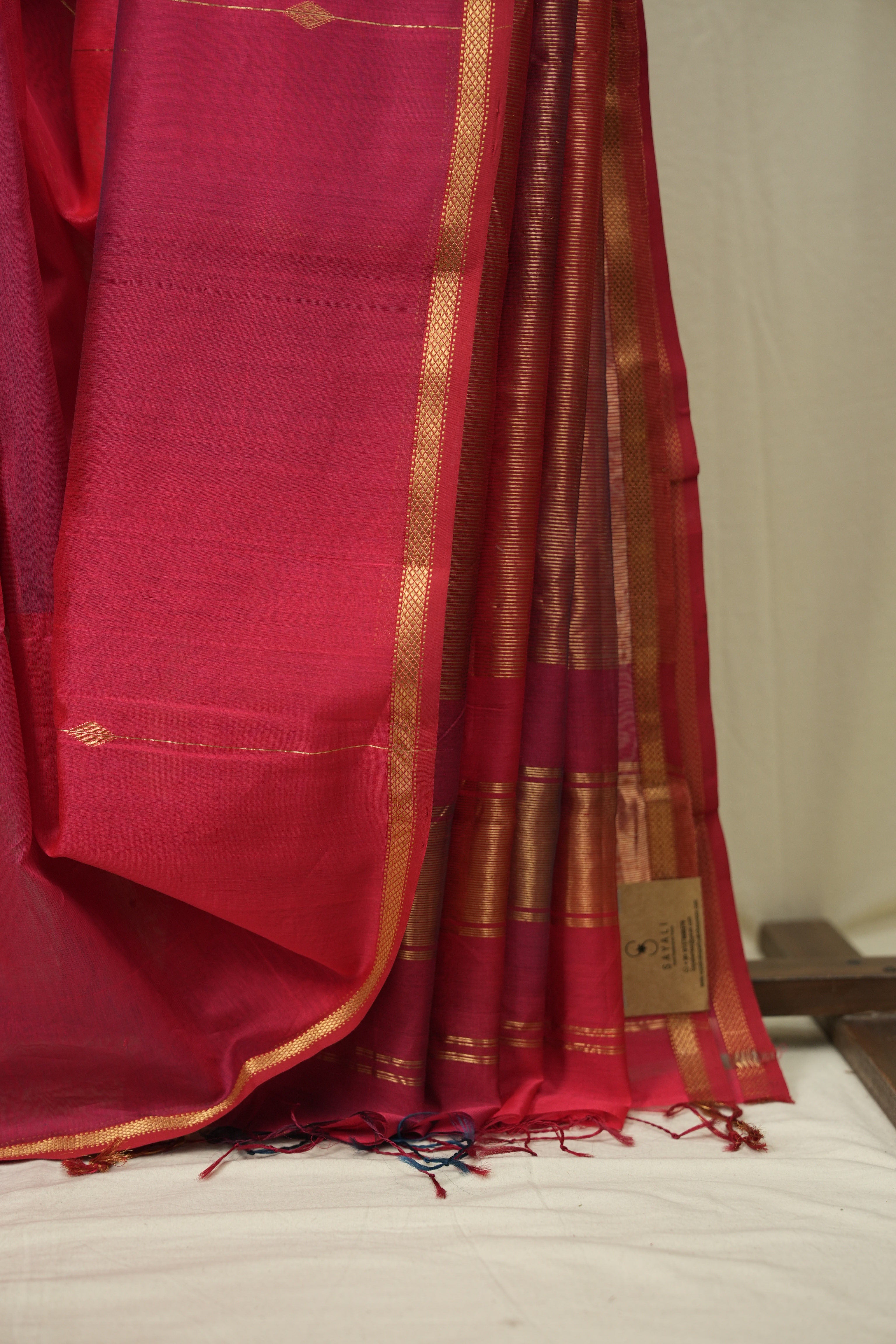 Red Maheshwari Saree - SRRMS1263