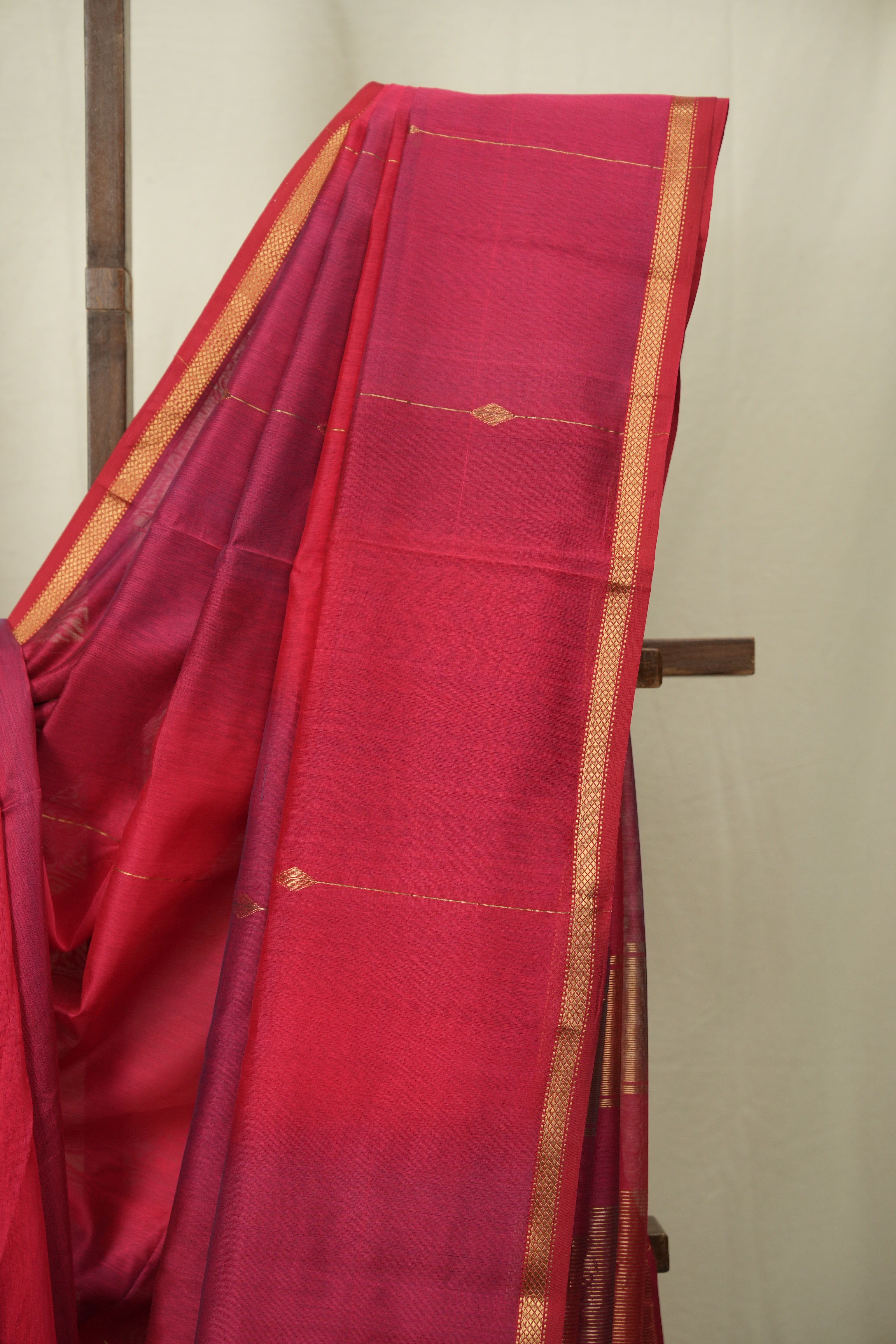 Red Maheshwari Saree - SRRMS1263