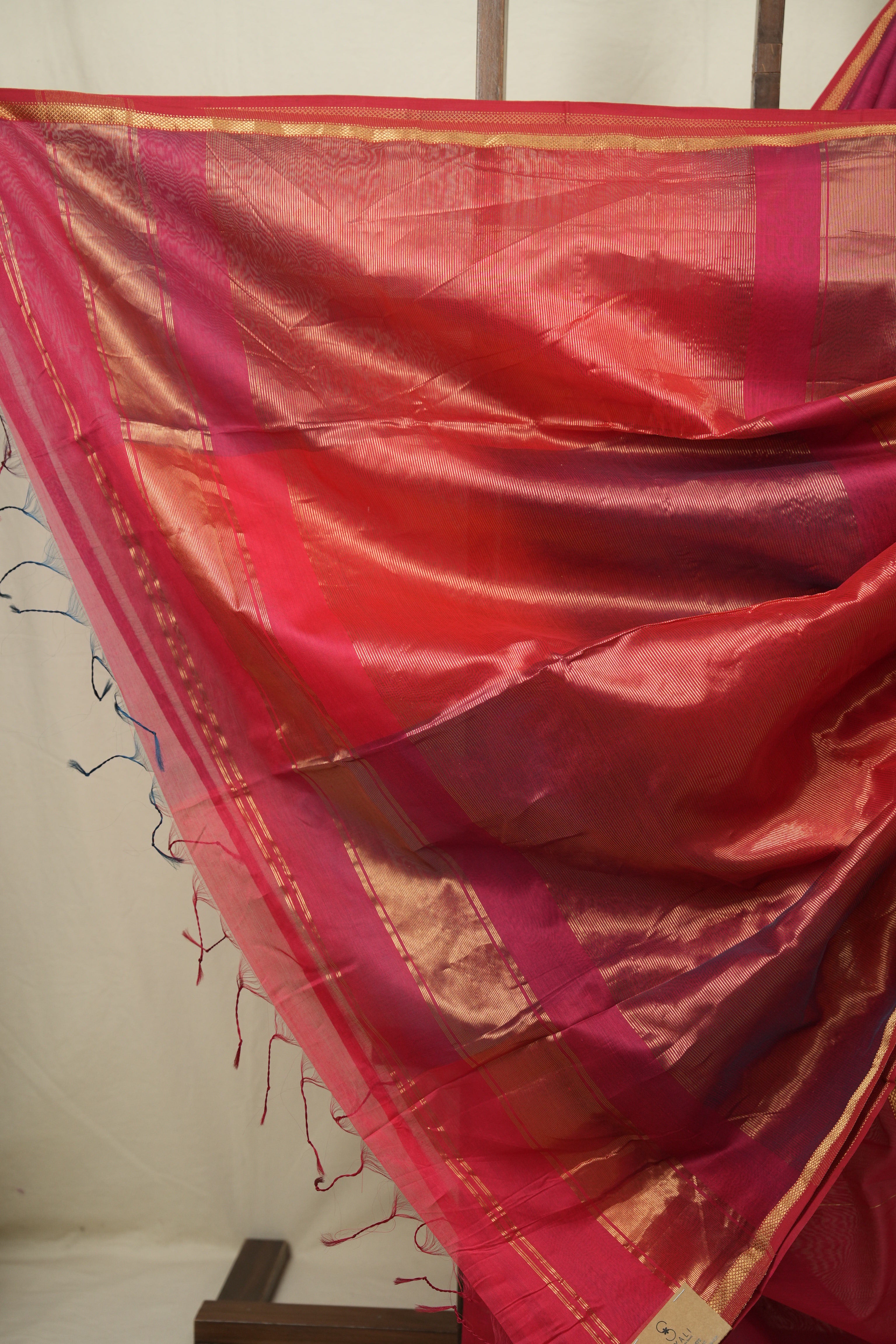 Red Maheshwari Saree - SRRMS1263