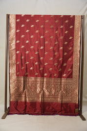 Maroon Banarasi Silk Saree - SRMBSS864