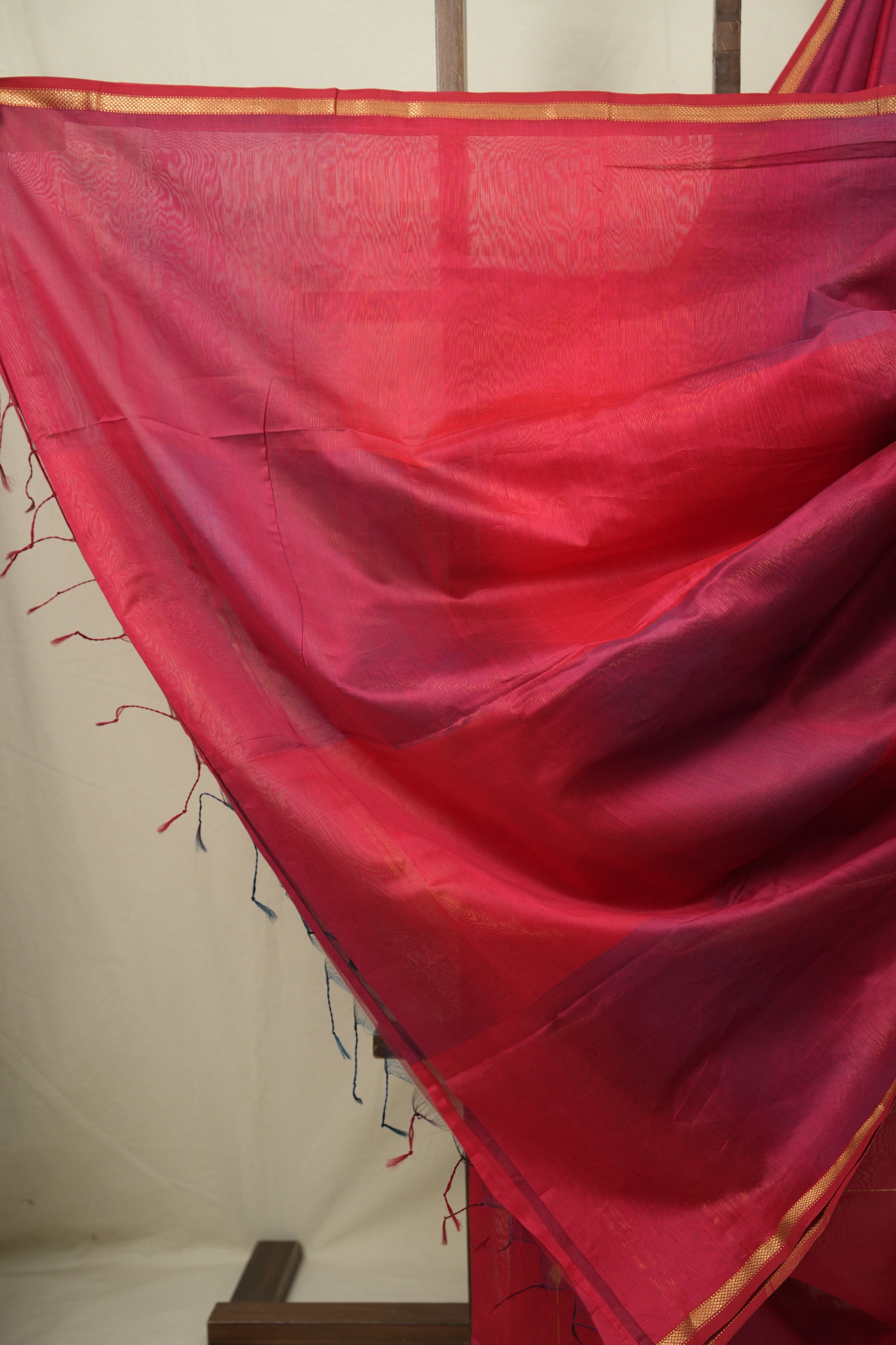 Red Maheshwari Saree - SRRMS1263