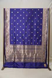 Navy Blue Banarasi Silk Saree - SRNBBSS878