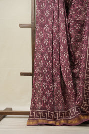 Onion Pink HBP Cotton Silk Saree With Maheshwari Border - SROPCSS1364