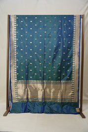 Peacock Blue Banarasi Silk Saree - SRPBBSS859