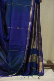 Two Tone Blue Maheshwari Saree - SRTTBMS1261