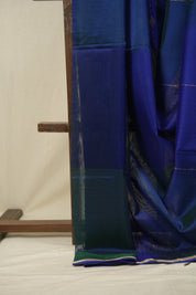 Two Tone Blue Maheshwari Saree - SRTTBMS1261