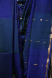 Two Tone Blue Maheshwari Saree - SRTTBMS1261