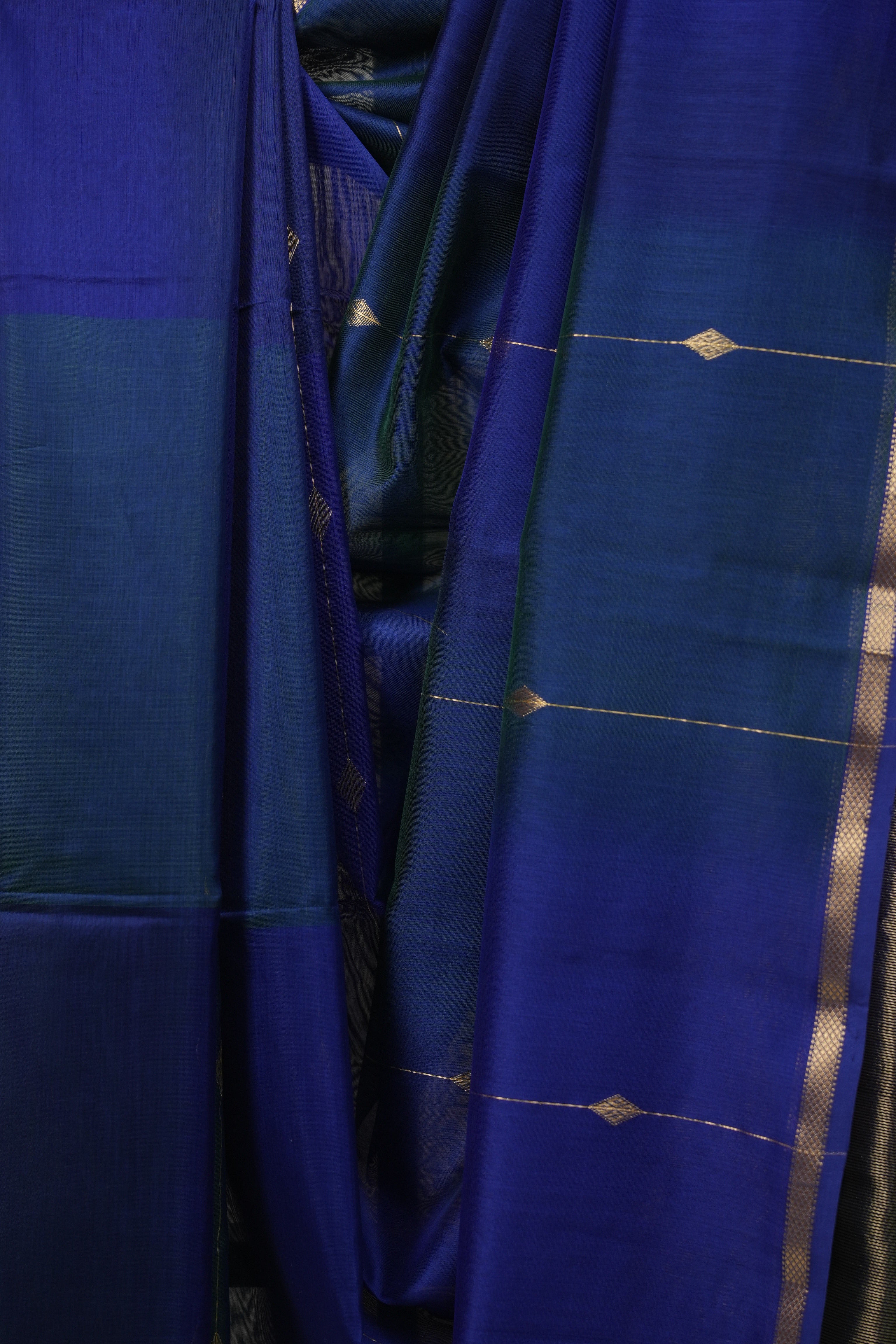 Two Tone Blue Maheshwari Saree - SRTTBMS1261