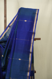 Two Tone Blue Maheshwari Saree - SRTTBMS1261