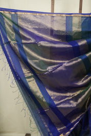 Two Tone Blue Maheshwari Saree - SRTTBMS1261