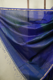 Two Tone Blue Maheshwari Saree - SRTTBMS1261