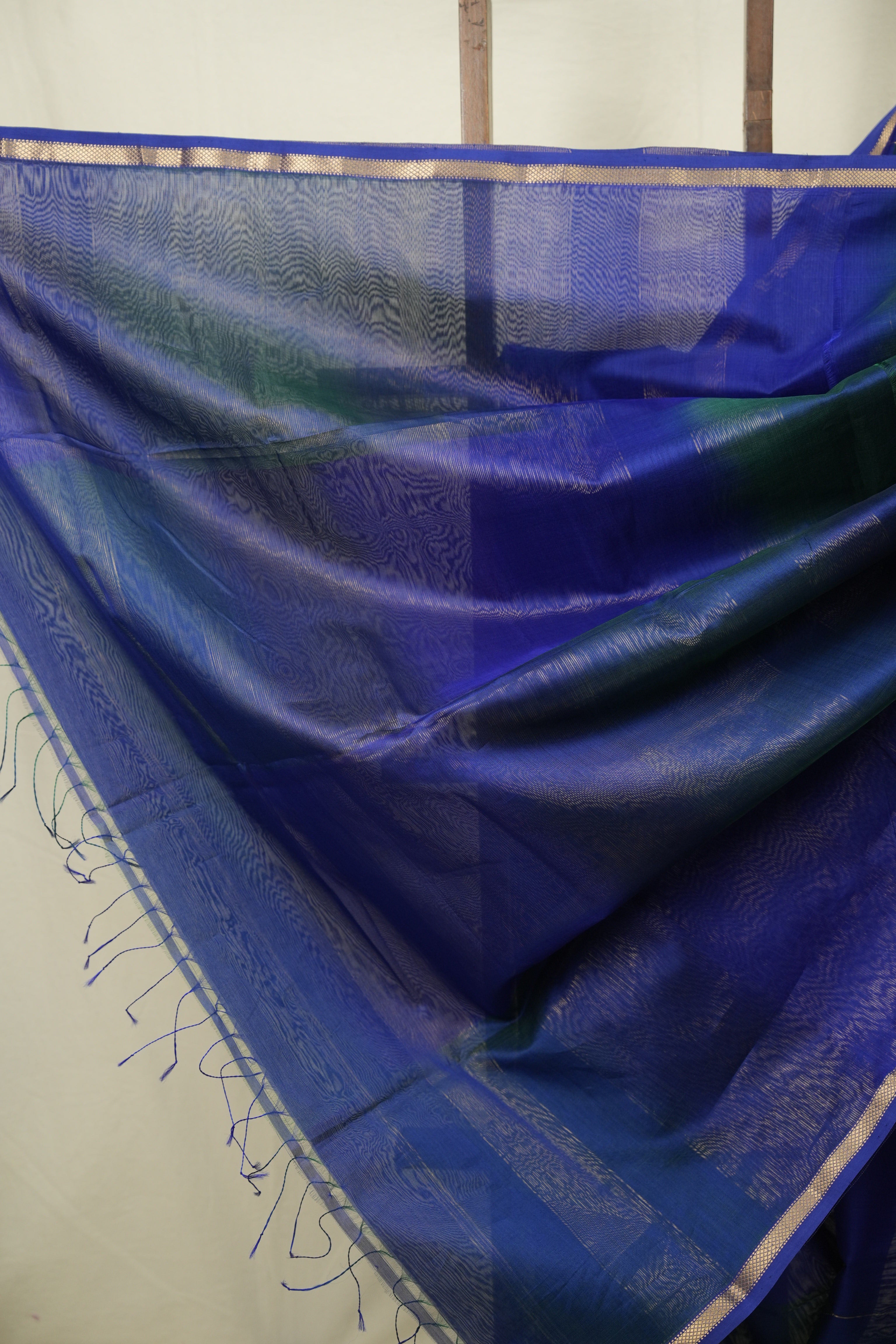 Two Tone Blue Maheshwari Saree - SRTTBMS1261