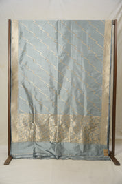 Metallic Grey Banarasi Silk Saree - SRMGBSS838