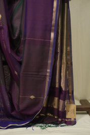 Two Tone Purple Maheshwari Saree - SRTTPMS1259