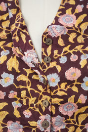 Dark Maroon HBP Cotton V-Neck Blouse - SRDMCVNB161