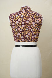 Dark Maroon HBP Cotton V-Neck Blouse - SRDMCVNB161