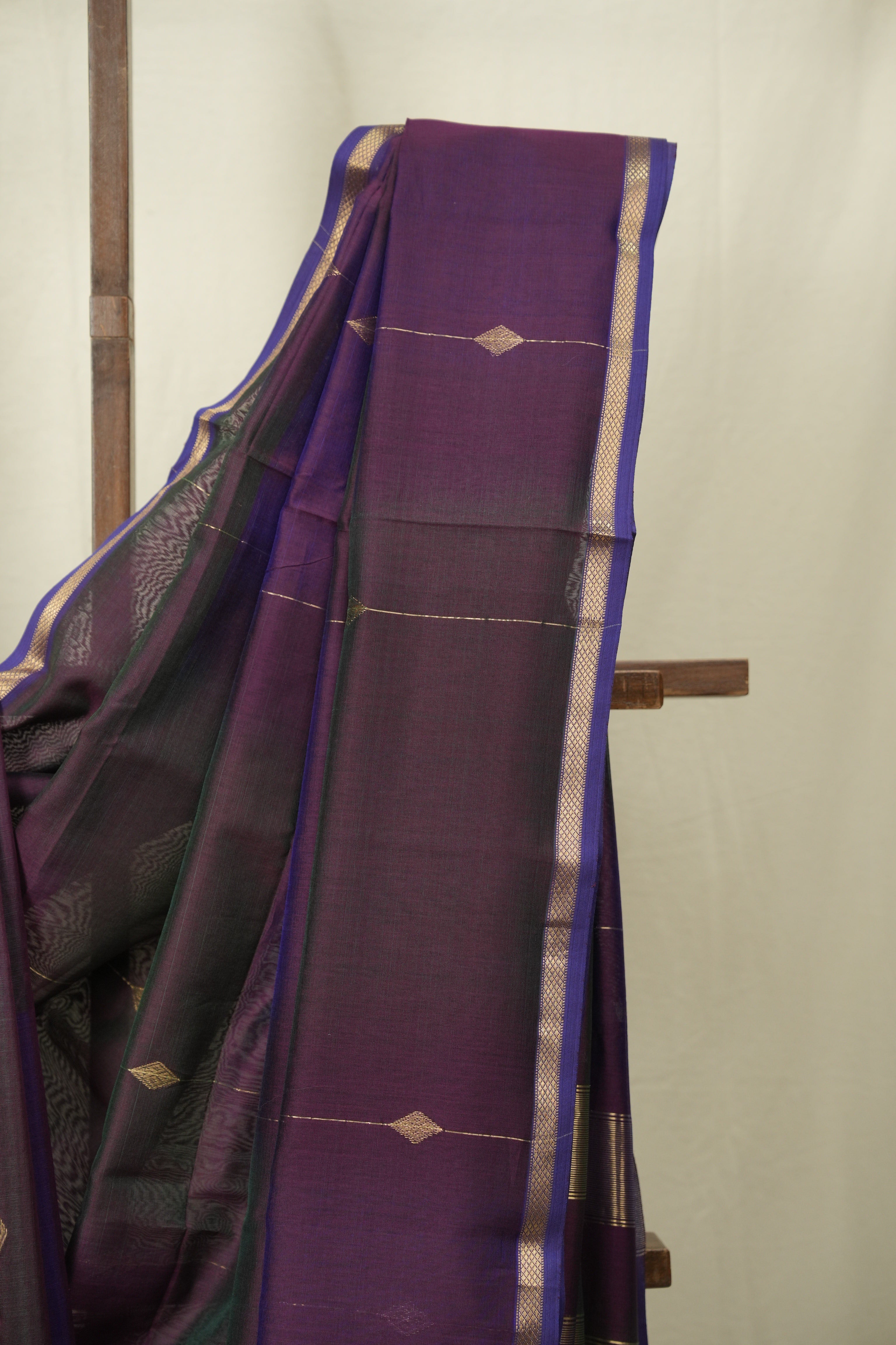 Two Tone Purple Maheshwari Saree - SRTTPMS1259
