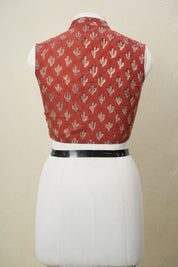 Maroon HBP Cotton V-Neck Blouse - SRMCVNB163