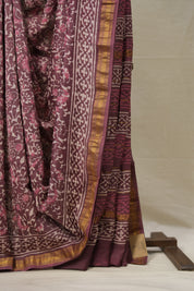 Onion Pink HBP Cotton Silk Saree With Maheshwari Border - SROPCSS1361