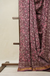 Onion Pink HBP Cotton Silk Saree With Maheshwari Border - SROPCSS1361