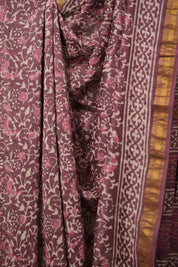 Onion Pink HBP Cotton Silk Saree With Maheshwari Border - SROPCSS1361