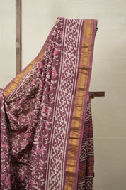 Onion Pink HBP Cotton Silk Saree With Maheshwari Border - SROPCSS1361