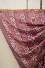 Onion Pink HBP Cotton Silk Saree With Maheshwari Border - SROPCSS1361