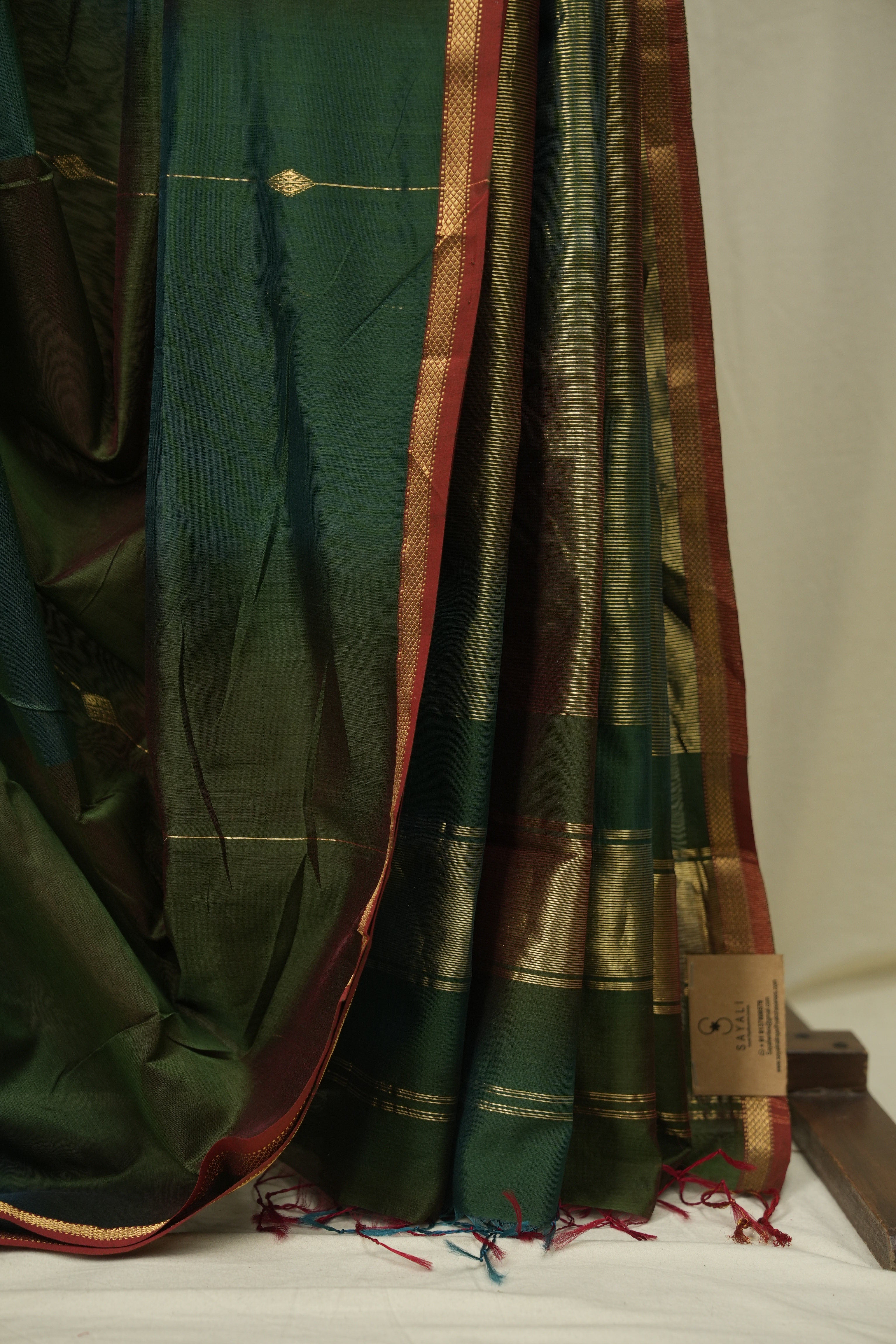 Green Maheshwari Saree - SRGMS1268