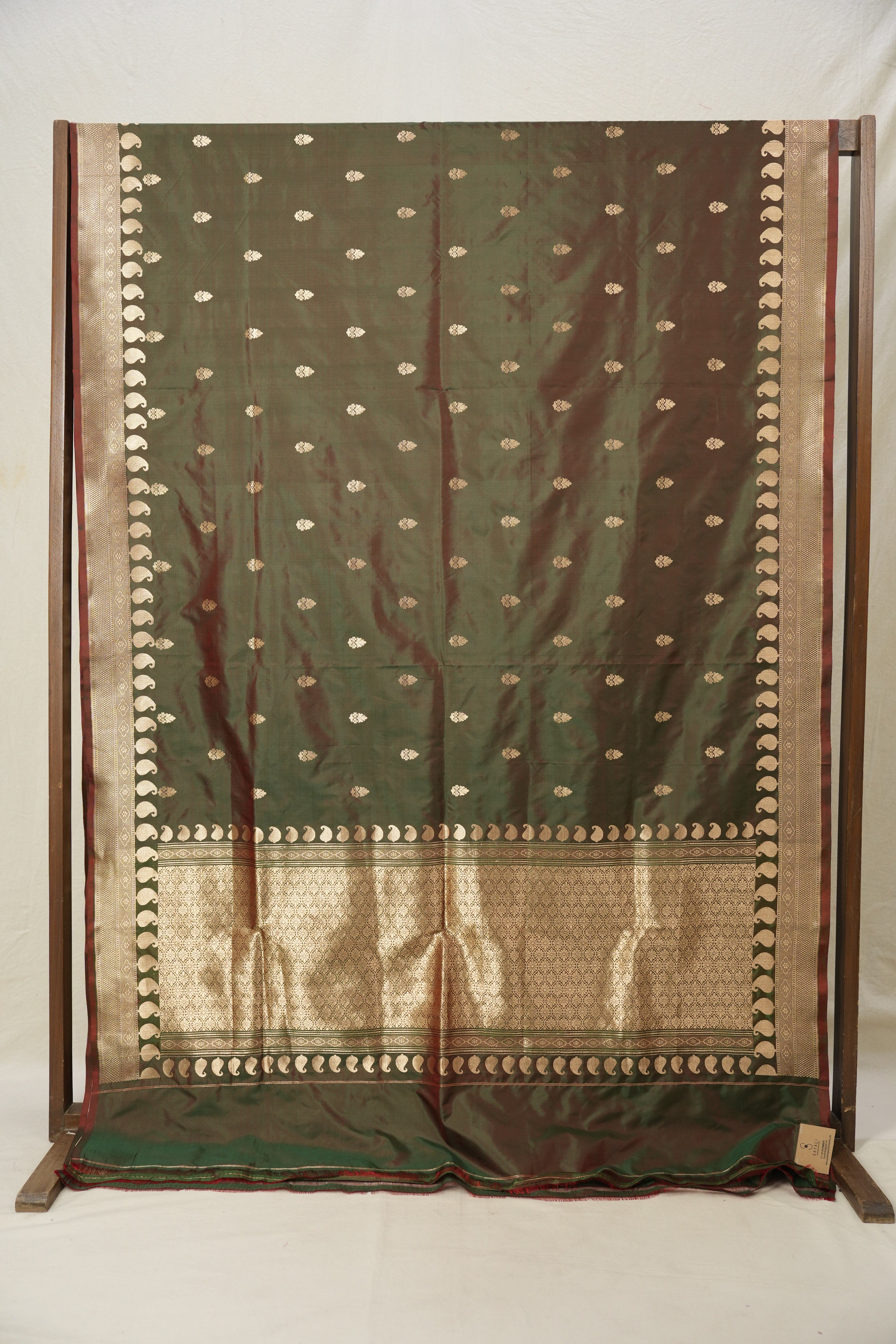 Two Tone Green Banarasi Silk Saree - SRTTGBSS873