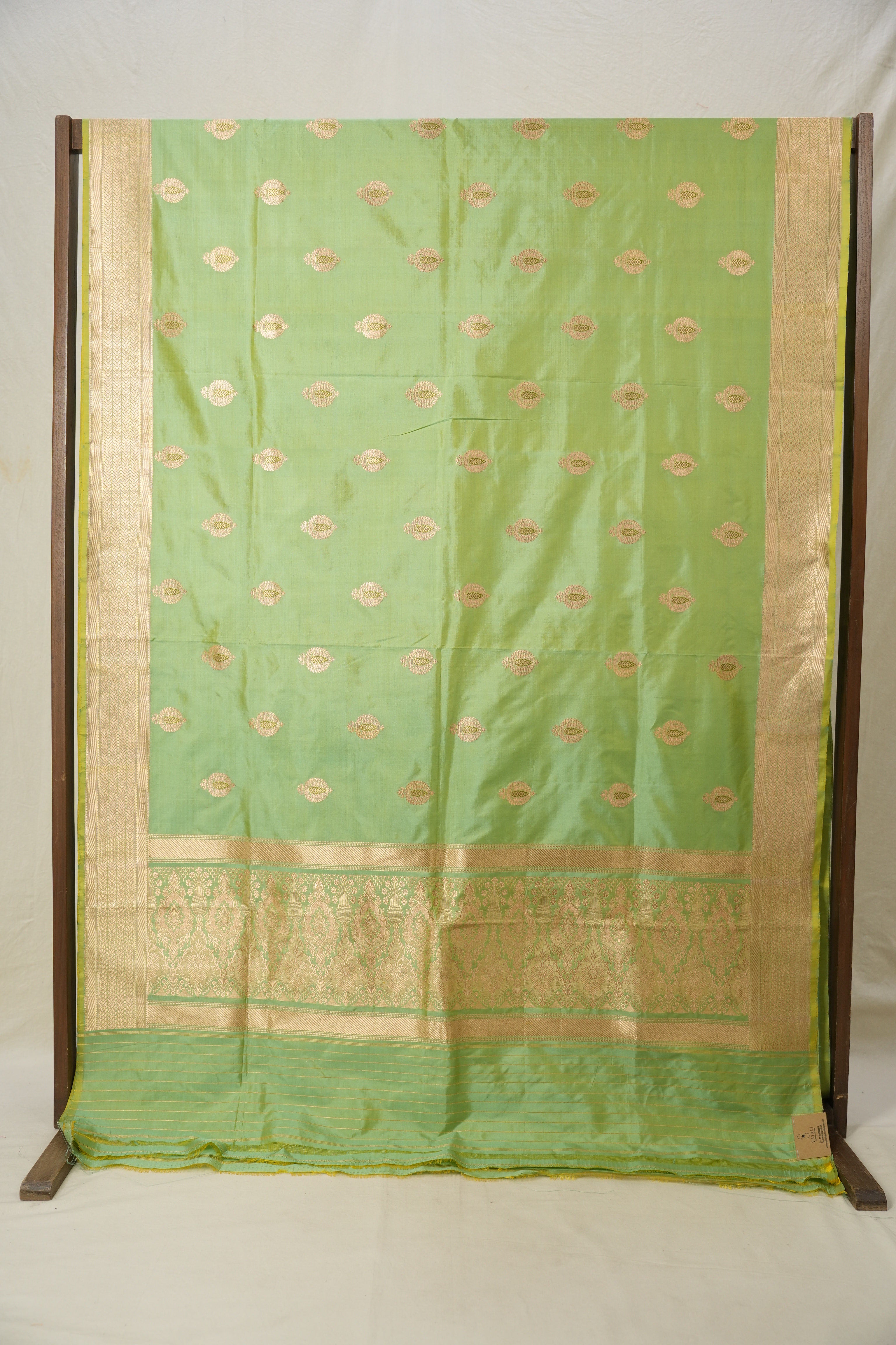 Yellow-Mint Banarasi Silk Saree - SRYMBSS020