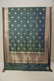 Green - Blue Banarasi Silk Saree - SRGBBSS021