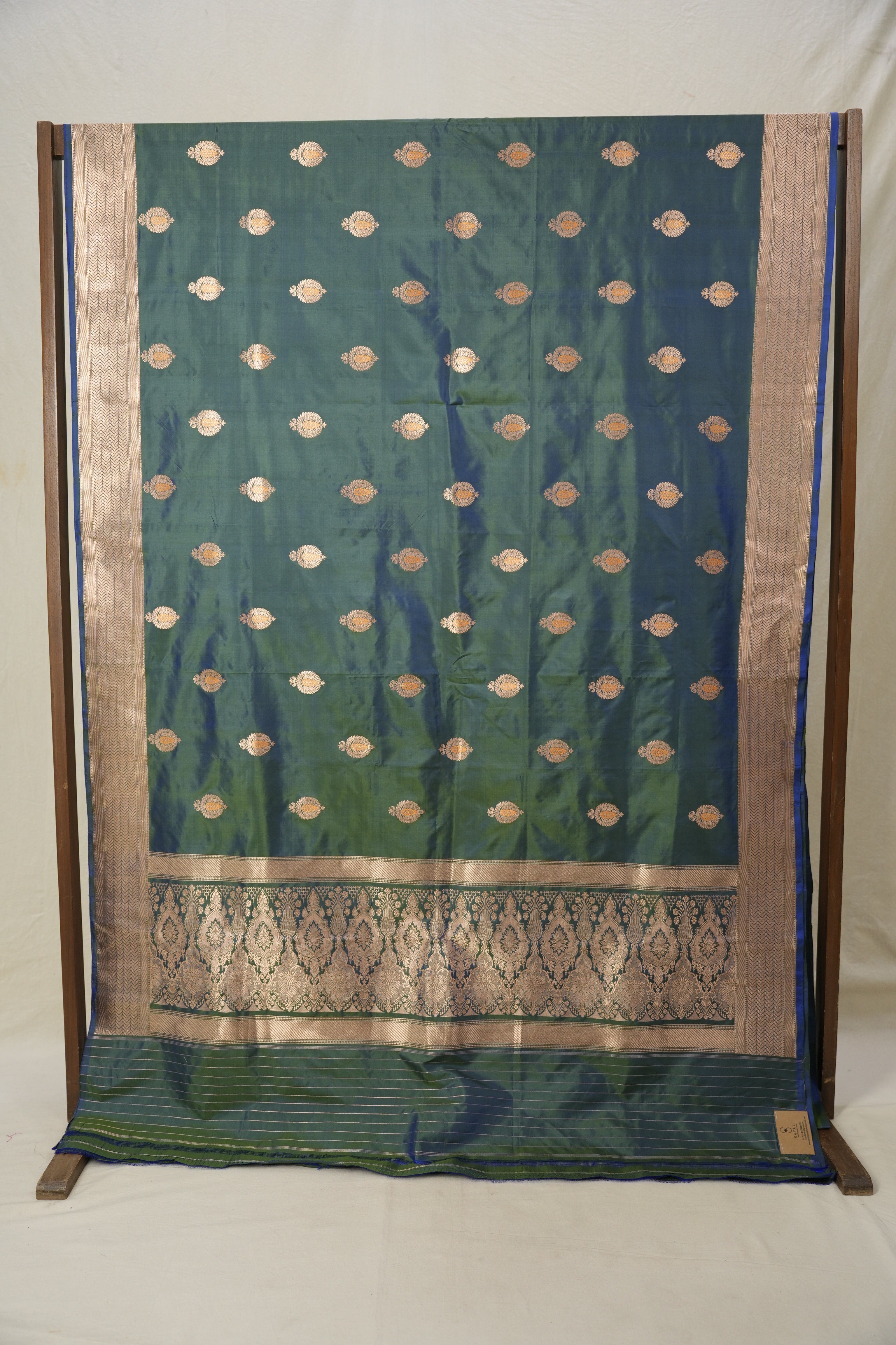 Green - Blue Banarasi Silk Saree - SRGBBSS021