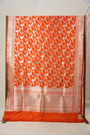 Dark Orange Banarasi Silk Saree-SRDOBSS603