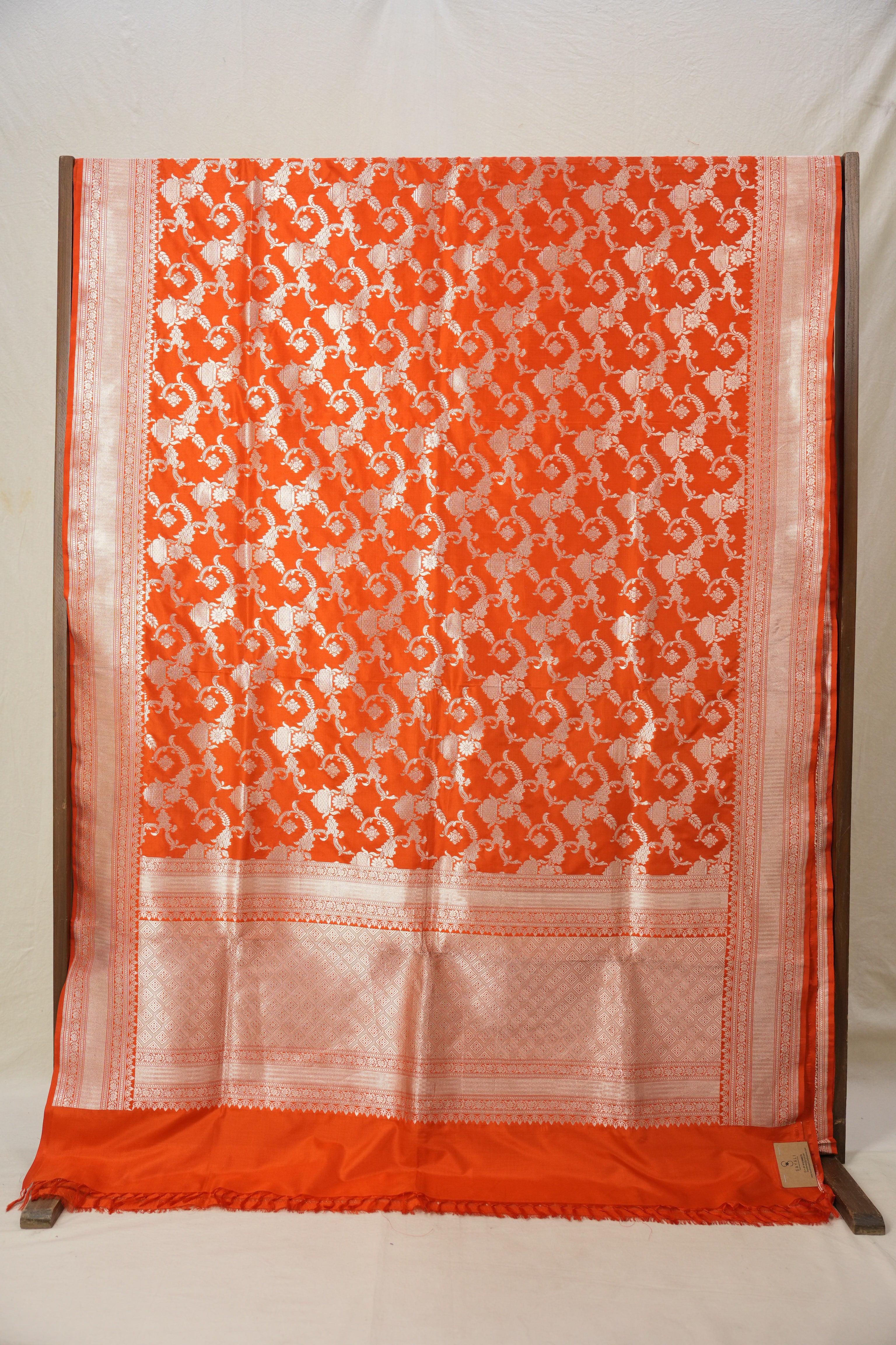 Dark Orange Banarasi Silk Saree-SRDOBSS603
