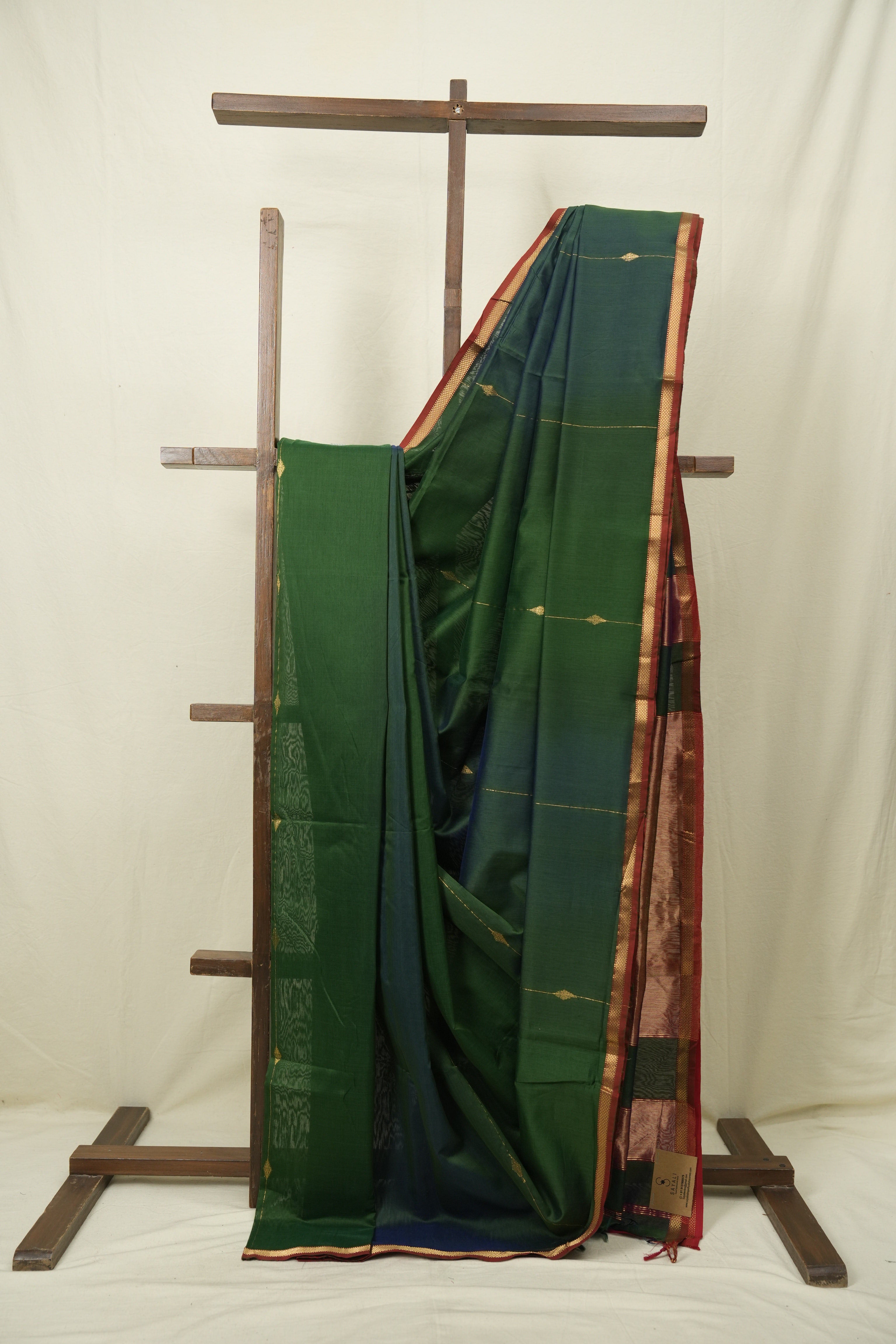 Peacock Blue Maheshwari Saree - SRPGMS1256