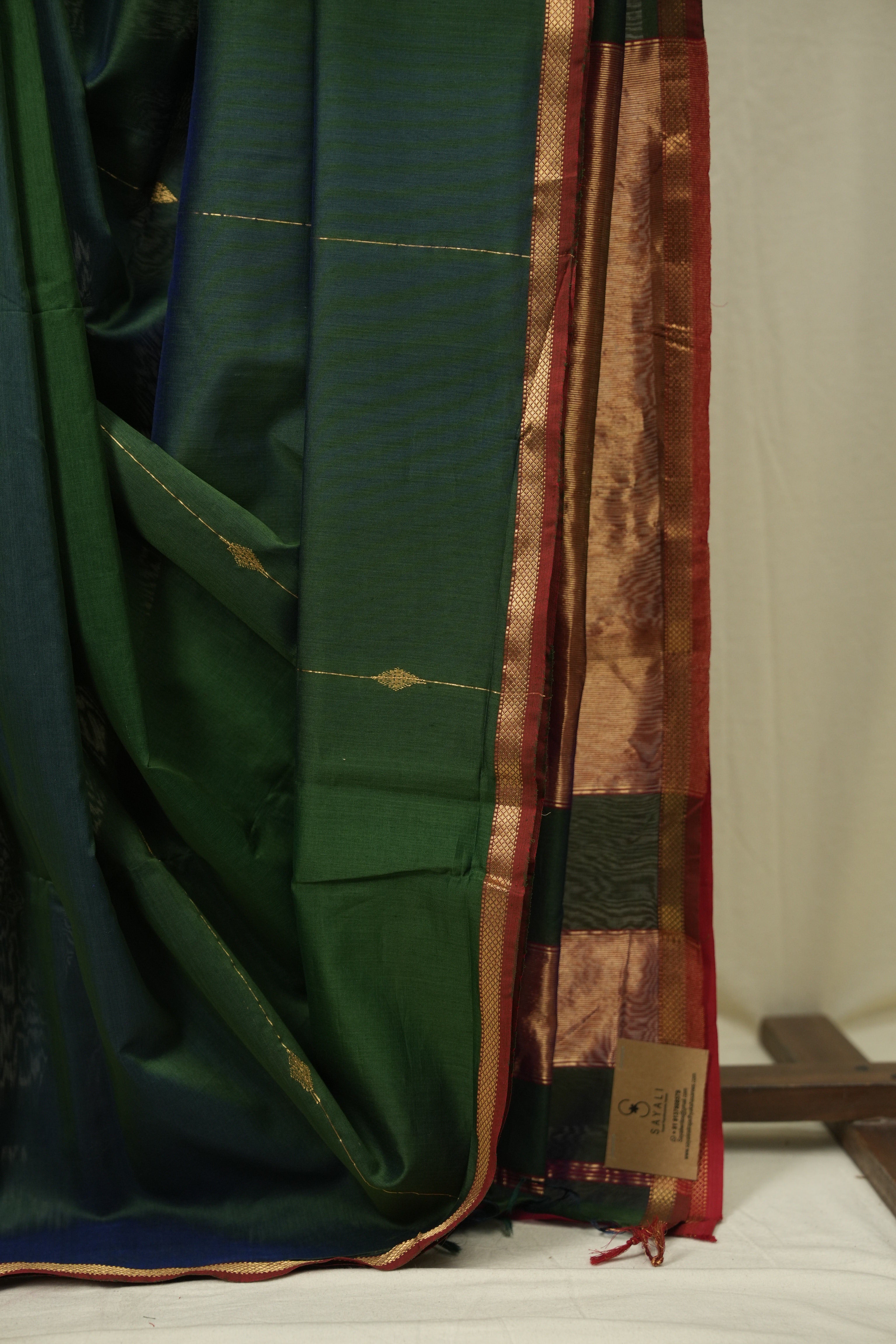 Peacock Blue Maheshwari Saree - SRPGMS1256
