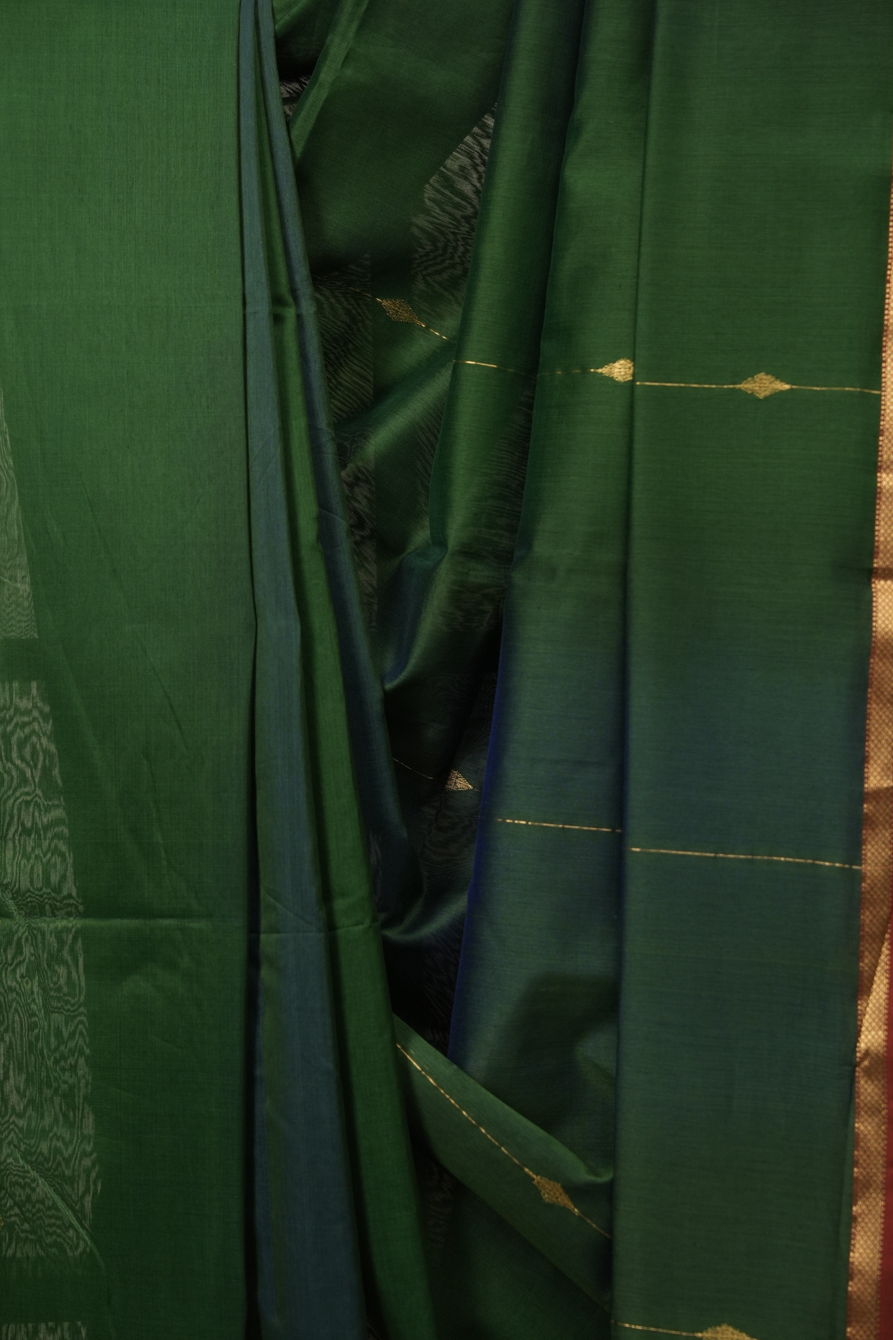 Peacock Blue Maheshwari Saree - SRPGMS1256