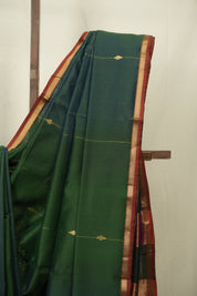 Peacock Blue Maheshwari Saree - SRPGMS1256