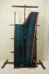 Two Tone Green Maheshwari Saree - SRTTGMS1257